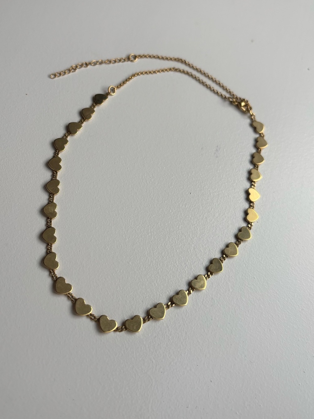 Gold Heart Link Choker Necklace - Gold plated